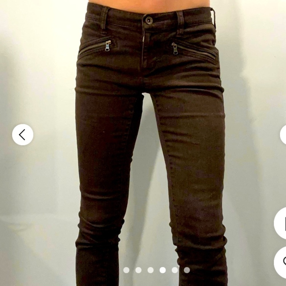 Ralph Lauren brown zipper straight pants sz 14 $109 fall  western boho casual